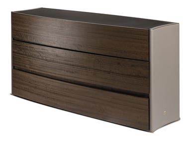 DEA - Chest of drawers in wood and leather by Paolo Castelli