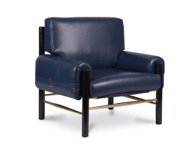 DEAN - Leather armchair with armrests by Essential Home
