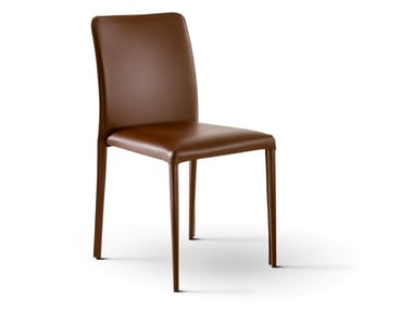 DELI - Upholstered leather chair by Bonaldo