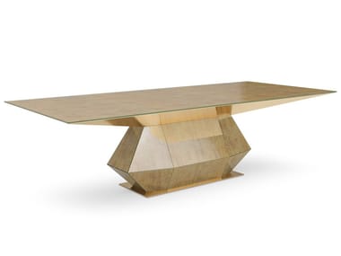 DIAMANTE - Rectangular glass table by Sicis