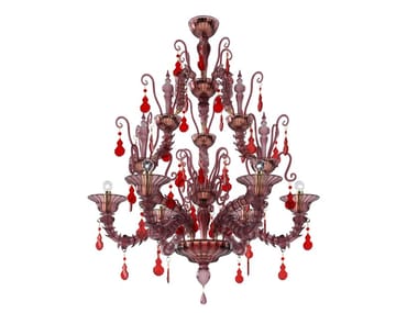 DIAMANTEI - Blown glass chandelier by Venini