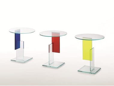 DON GERRIT - Round crystal coffee table by Glas Italia