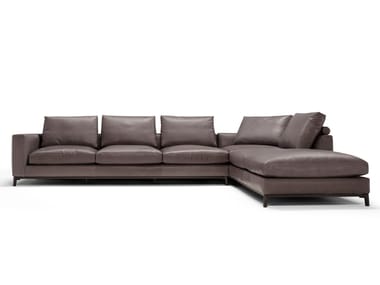 DORSEY - Corner leather sofa by Amura