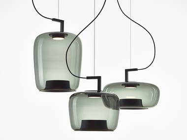 DOUBLE - LED blown glass pendant lamp by Brokis