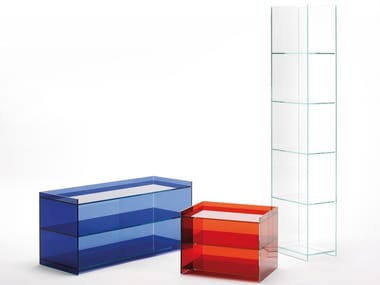 DR JEKYLL AND MR HYDE - Open freestanding crystal bookcase by Glas Italia