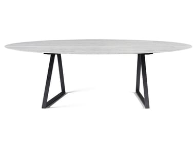 DRITTO - Oval marble table by Salvatori