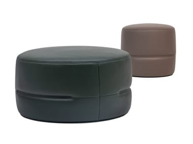 DS-760 - Round leather pouf by de Sede