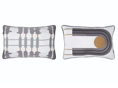 DYSIDEA - Rectangular embroidered fabric cushion by Natuzzi Italia