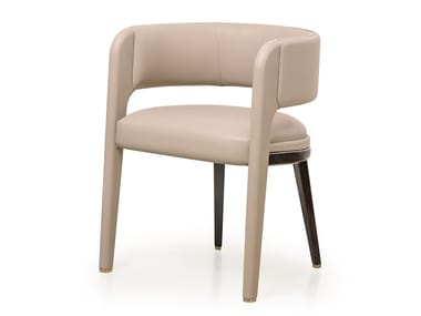 ECLIPSE - Leather easy chair with armrests by Turri