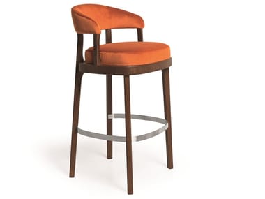 ECLIPSE 06 - High upholstered fabric stool with footrest by Very Wood