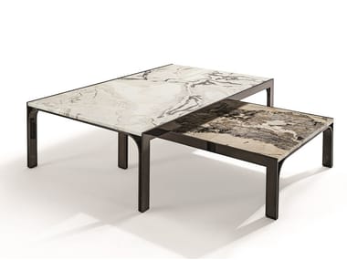 EDGE - Marble coffee table by Longhi