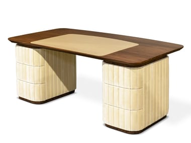 EDITH - Rectangular solid wood writing desk with drawers by Essential Home