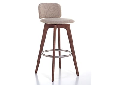 EGADI 06H - Upholstered fabric stool with footrest by Very Wood