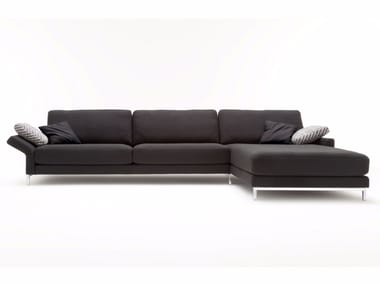 ROLF BENZ 011 EGO - Modular fabric sofa with chaise longue by Rolf Benz