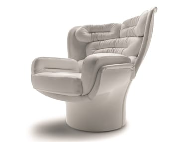 ELDA - Swivel leather armchair by Longhi