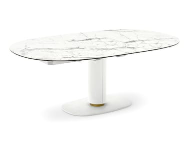 ELSON - Extending oval ceramic table by Calligaris