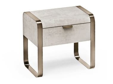 ELVIS - Rectangular leather bedside table with drawers by Cantori