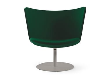 EMBROIDERY SIMPLE - Swivel fabric or leather easy chair by Cappellini