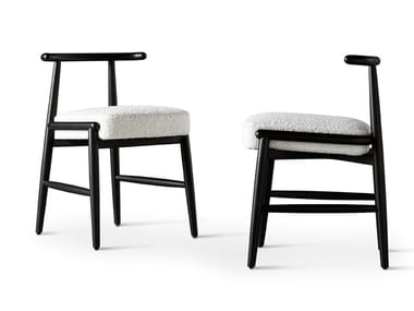 EMILIA - Ash chair with removable cover by Meridiani