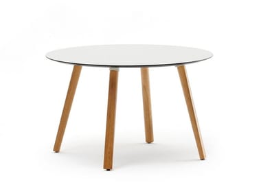 EMMA - Round iroko coffee table by Varaschin