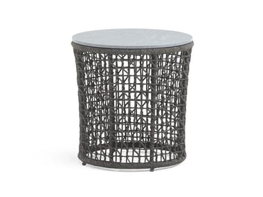 EMMA - Round powder coated aluminium garden side table by Varaschin