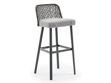 EMMA - High powder coated aluminium garden stool with footrest by Varaschin