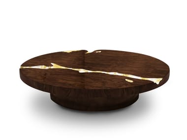 EMPIRE - Round wood veneer coffee table for living room by Boca do Lobo