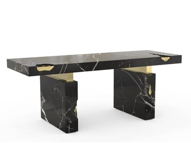 EMPIRE NERO MARQUINA - Rectangular marble writing desk by Boca do Lobo