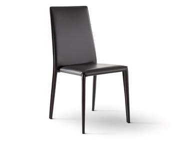 ERAL - Upholstered leather chair by Bonaldo