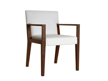 EUTHALIA - Upholstered wooden chair with armrests by Tonon