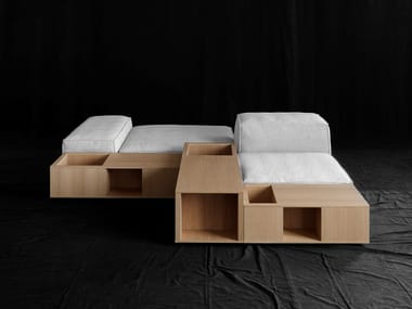 EXTRASOFT - Low MDF coffee table with storage space by Living Divani