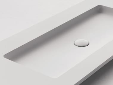 EXTREME FLAT - Cristalplant® washbasin with integrated countertop by Falper