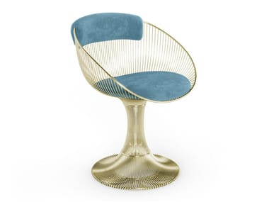 PIPER - Brass chair with integrated cushion by Essential Home