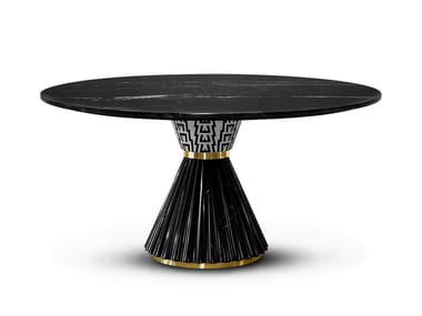SIDNEY - Nero Marquina marble living room table by Essential Home