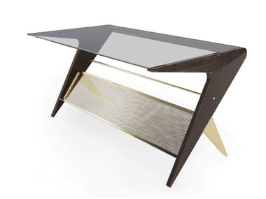 UGO - Rectangular wood and glass coffee table by Essential Home