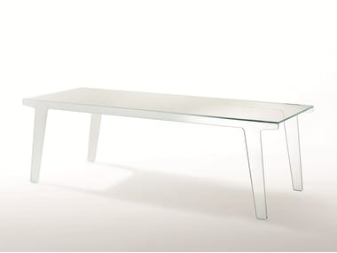 FAINT - Rectangular crystal table by Glas Italia