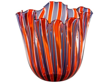 FAZZOLETTO A CANNE - Handmade blown glass vase by Venini