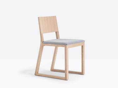 FEEL 451 - Sled base oak chair by Pedrali