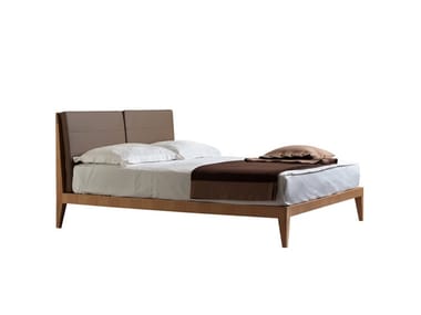 FELICE - Cherry wood bed with upholstered headboard by Morelato