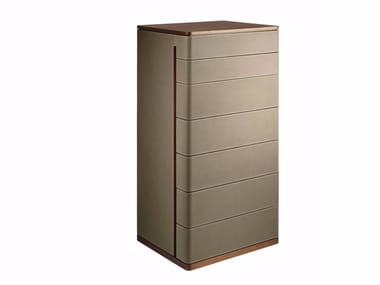 FIDELIO - Tanned leather chest of drawers by Poltrona Frau