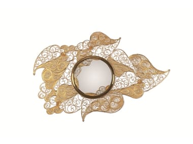 FILIGREE - Round wall-mounted framed brass mirror by Boca do Lobo