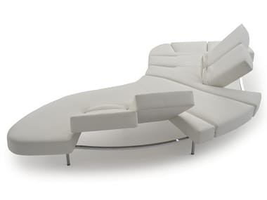 FLAP - Curved recliner leather sofa by edra