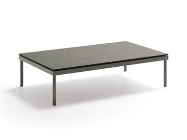 FLASH - Rectangular glass and aluminium garden side table by Atmosphera