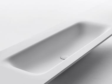 FLAT SOFT - Cristalplant® washbasin with integrated countertop by Falper