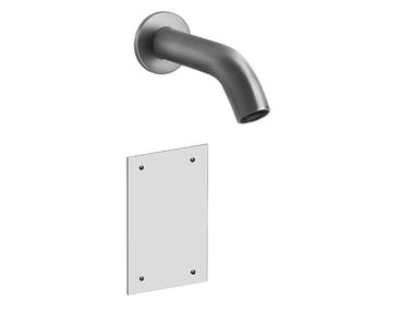 FLESSA - Wall-mounted electronic stainless steel washbasin tap by Gessi