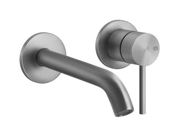 FLESSA - 2 hole wall-mounted stainless steel washbasin mixer by Gessi