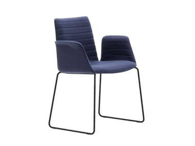 FLEX ARMCHAIR SO1636 - Sled base chair with armrests by Andreu World