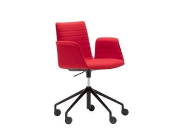 FLEX ARMCHAIR SO1661 - Swivel office chair with castors with 5-Spoke base by Andreu World