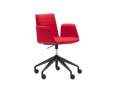 FLEX ARMCHAIR SO1662 - Height-adjustable office chair with 5-Spoke base with castors by Andreu World