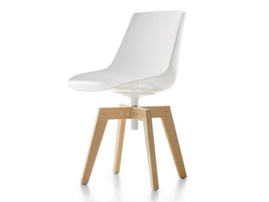 FLOW IROKO - Swivel trestle-based polycarbonate garden chair by MDF Italia